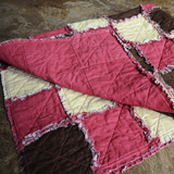Small Quilt - Pink, Cream & Brown