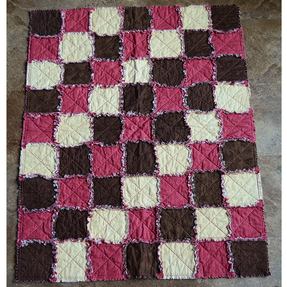 Small Quilt - Pink, Cream & Brown