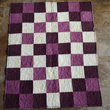 Small Quilt - Purple & Cream Diamond