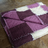 Small Quilt - Purple & Cream Diamond