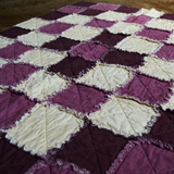 Small Quilt - Purple & Cream Diamond